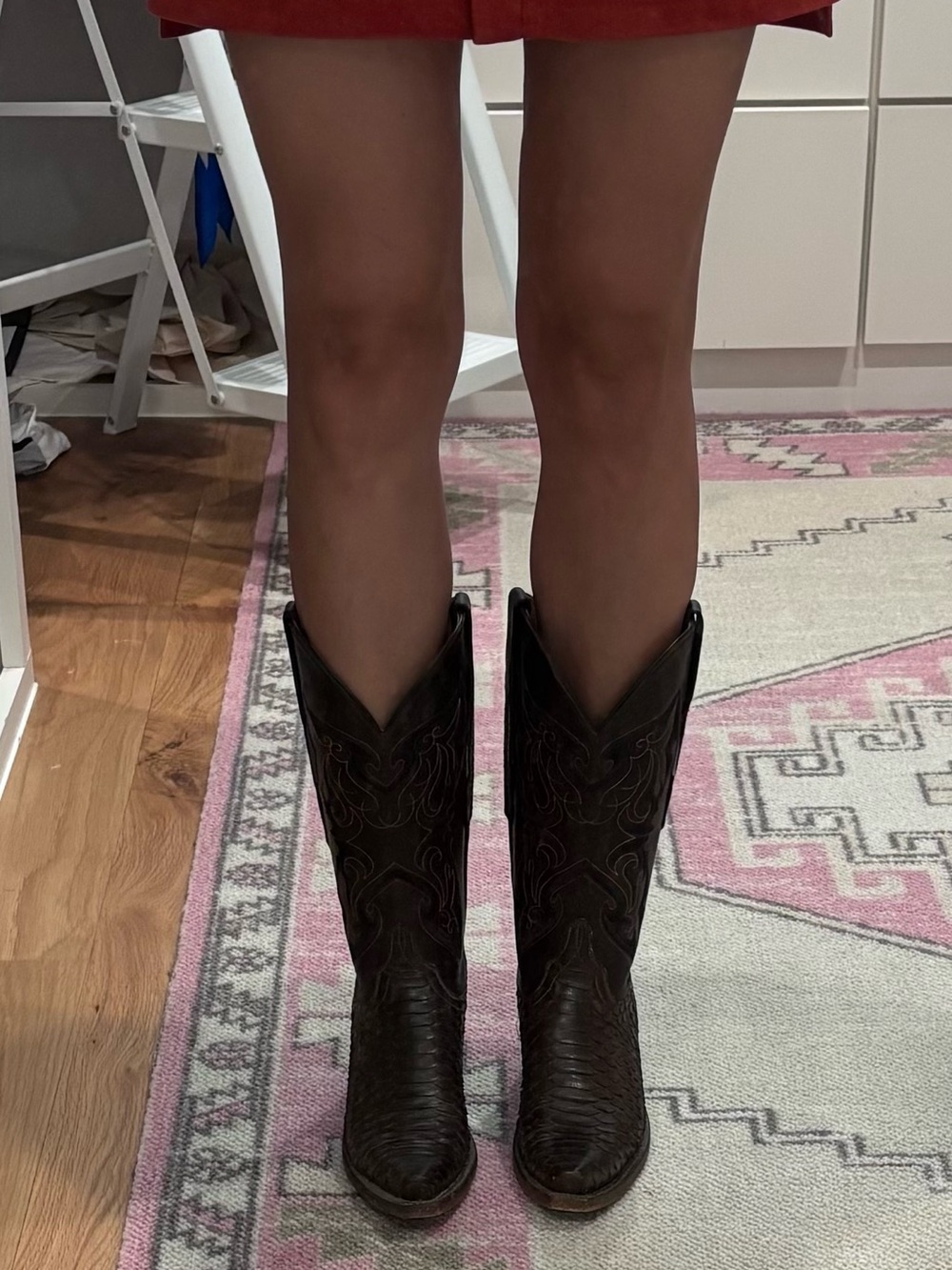 Lucchese Dark Brown Python Western Cowboy Boots